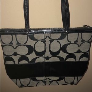 Black & grey Coach purse